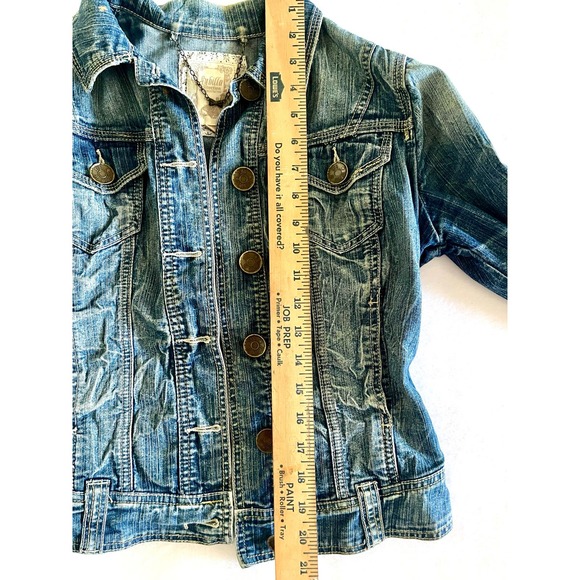 Sybilla Jean jacket woman’s/teens cute butterfly emblem size S - Picture 3 of 11
